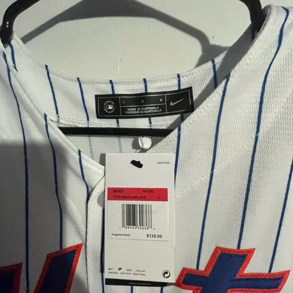 Nike NY Mets White Pinstripe Jersey - Picture 2 of 3